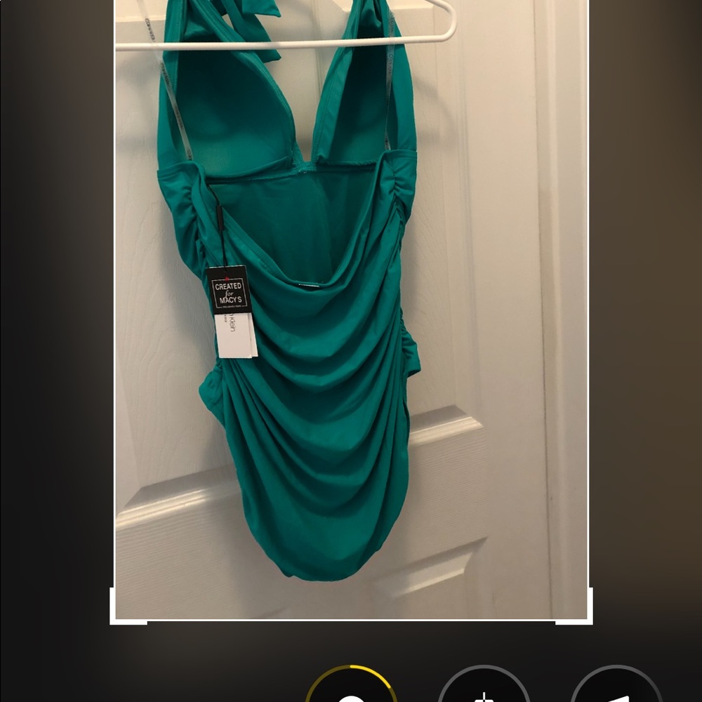 Calvin Klein molded cups and backless swimsuit